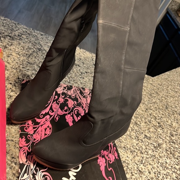 Gently used wedge thigh Boots - Picture 3 of 7
